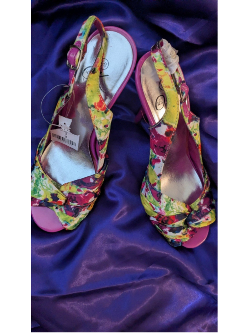 Women's Colorful Floral Print Open Toe High heels